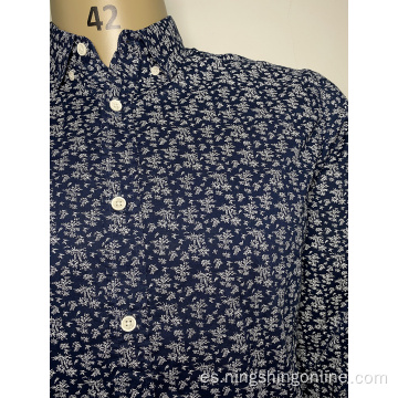 Impresión de algodón para hombre camisa completa